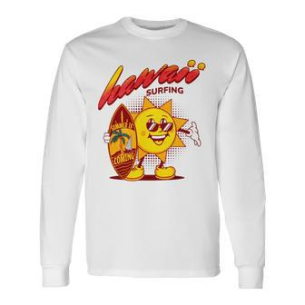 Summer Is Coming Vintage Hawaii Surfing Label Long Sleeve T-Shirt T-Shirt | Mazezy