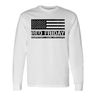 Support Our Troops Red Friday Military Long Sleeve T-Shirt - Seseable