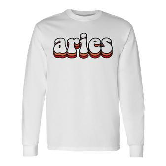 Three Layers Text Aries Zodiac Sign Long Sleeve T-Shirt T-Shirt | Mazezy