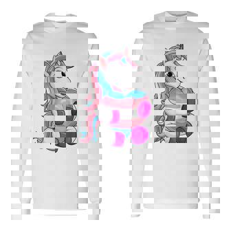 Transgender Pride Unicorn Lgbt Trans Flag Long Sleeve T-Shirt T-Shirt | Mazezy