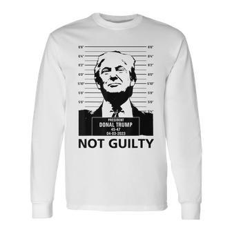 Trump Hot 2024 President Trump Not Guilty Scar Long Sleeve T-Shirt | Mazezy