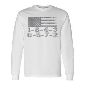 Usa Flag 18436572 Firing Order Small Block Engine V8 Block Long Sleeve T-Shirt - Seseable