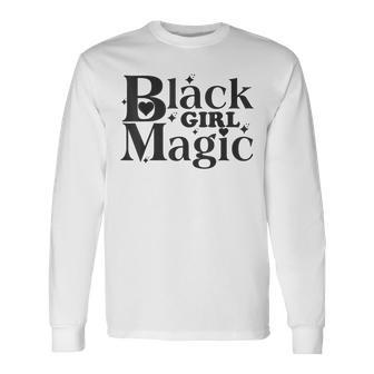Vintage Afro Black Girl Magic Black History Retro Melanin V2 Long Sleeve T-Shirt - Seseable