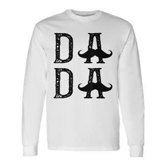 Vintage Dada Mustache Dad Idea Long Sleeve T-Shirt - Seseable