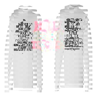 Vintage Groovy Holly And Jolly Teacher Santa Christmas 2022 Men Women Long Sleeve T-Shirt T-shirt Graphic Print - Thegiftio