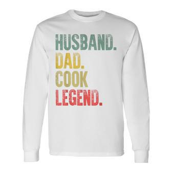 Vintage Husband Dad Cook Legend Retro Long Sleeve T-Shirt - Seseable