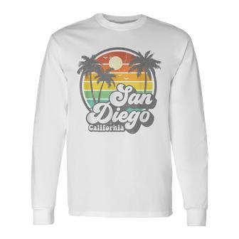 Vintage San Diego Beach California Surfing Retro Surf Long Sleeve T-Shirt T-Shirt | Mazezy