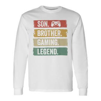 Vintage Sohn Bruder Gaming Legende Retro Video Gamer Boy Langarmshirts - Seseable