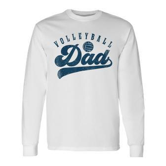Volleyball Dad Daddy Fathers Day Long Sleeve T-Shirt - Seseable