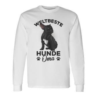 Weltbeste Hunde-Oma Französische Bulldogge Tee, Frenchie Frauchen Langarmshirts - Seseable