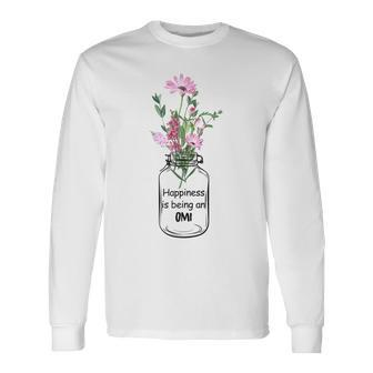 Womens Happiness Is Being An Omi Cute Mothers Day Gifts Men Women Long Sleeve T-shirt Graphic Print Unisex - Seseable