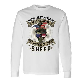 Your First Mistake Was Thinking I Was One Of The Sheep V2 Men Women Long Sleeve T-shirt Graphic Print Unisex - Seseable