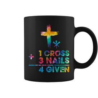 1 Cross 3 Nails 4 Given Happy Easter Christian Tie Dye Coffee Mug | Mazezy