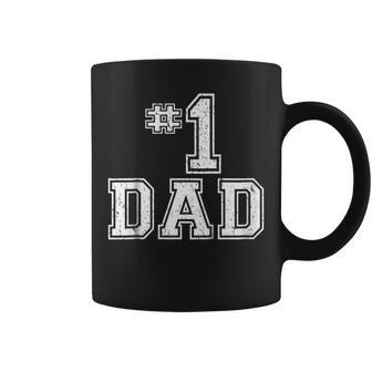 1 Dad Number One Fathers Day Vintage Style Coffee Mug | Mazezy