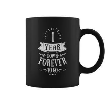 1 Year Down Forever To Go Wedding Anniversary Tshirt Coffee Mug - Thegiftio UK