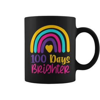 100 Days Brighter Teacher Girls 100 Days Of School Rainbow Coffee Mug - Thegiftio UK