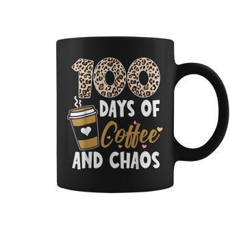 100 Days Of Coffee And Chaos 100Th Day Of School For Teacher V4 Coffee Mug - Thegiftio UK