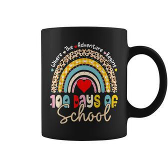 100 Days Of School Teacher 100 Days Smarter Rainbow Leopard V3 Coffee Mug - Seseable