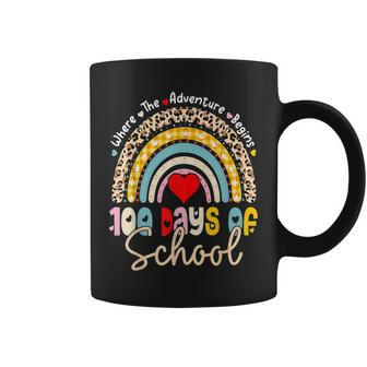 100 Days Of School Teacher 100 Days Smarter Rainbow Leopard V4 Coffee Mug - Seseable