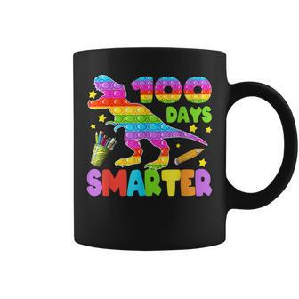 100 Days Smarter Teacher Or Student Pop It Dinosaur Coffee Mug - Seseable