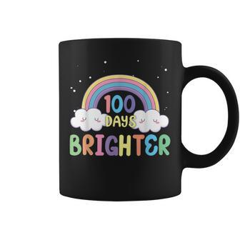 100Th Day Of School Teacher 100 Days Brighter Rainbow Coffee Mug - Thegiftio UK