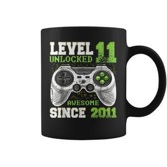 11 Year Old Boy Level 11 Unlocked Awesome 2011 11Th Birthday V2 Coffee Mug - Thegiftio UK
