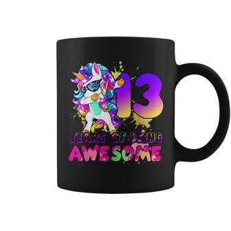 13 Year Old Unicorn Dabbing 13Th Birthday Girl Unicorn Party Coffee Mug - Seseable