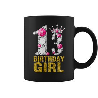13 Years Old Gifts 13Th Birthday Girl Pink Diamond Crown Coffee Mug - Thegiftio UK