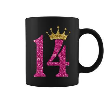 14 Year Old Gifts 14Th Birthday Girl Golden Crown Party  Coffee Mug - Seseable