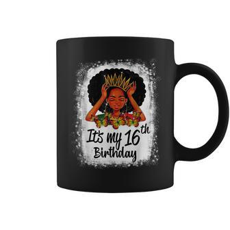 16 Years Old Black Melanin Women Girl Its My 16Th Birthday Coffee Mug - Thegiftio UK