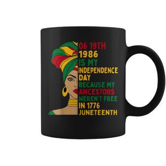 1986 Junenth Is My Independence Day Black African Womens Coffee Mug | Mazezy UK