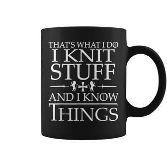 Knitting Lovers Know Things  V2 Coffee Mug