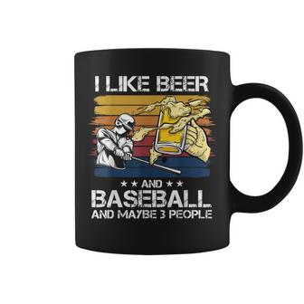 I Like Beer And Baseball And Maybe 3 People Drinking Party Coffee Mug