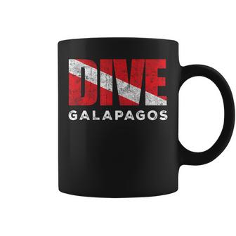 Retro Dive Galapagos Scuba Diver Vintage Dive Flag Diving  Coffee Mug
