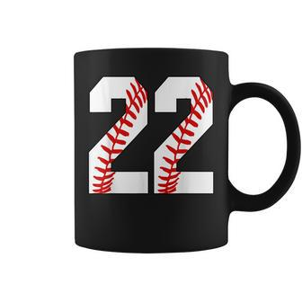 22 Baseball 22 Birthday Twenty-Two Baseball Mom Fan Jersey Coffee Mug - Seseable