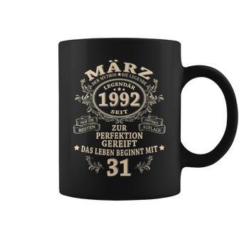 31 Geburtstag Geschenk Mann Mythos Legende März 1992 Tassen - Seseable