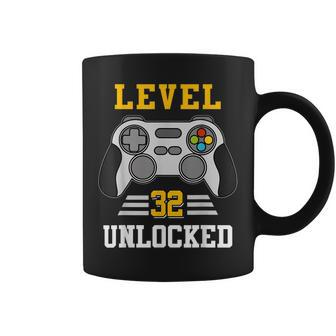 32 Year Old Gifts Level 32 Unlocked 32Nd Birthday Video Game Coffee Mug - Thegiftio UK