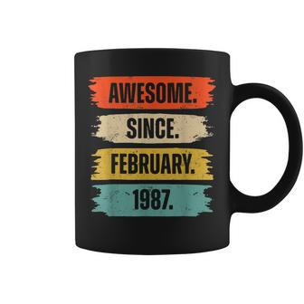 36 Years Old Gifts Awesome Since February 1987 36Th Birthday Coffee Mug - Seseable