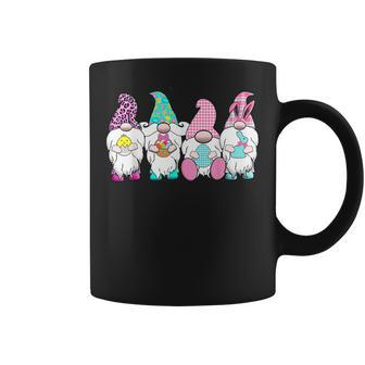 4 Easter Gnomes Pastel Spring Bunny Ears Gingham Rabbit V2 Coffee Mug - Seseable