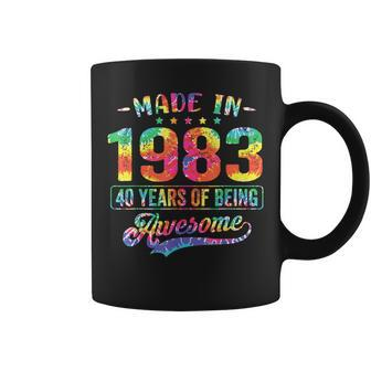 40 Year Old Gifts Made In 1983 Vintage 40Th Birthday Tie Dye Coffee Mug | Mazezy AU