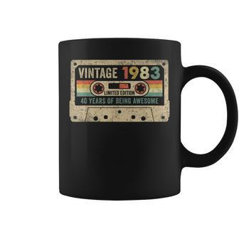 40Th Birthday 40 Years Old Vintage 1983 Cassette Tape 80S Coffee Mug - Seseable
