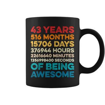 43Rd Birthday 43 Years Of Being Awesome Vintage 43 Years Old Coffee Mug - Seseable
