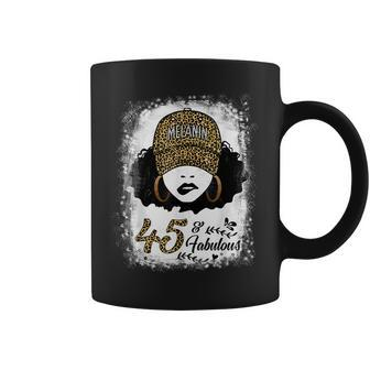 45 Years Old Fabulous Melanin Girl Leopard 45Th Birthday Coffee Mug - Thegiftio UK