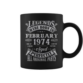 49 Years Old Gifts Legends Born In February 1974 49Th Bday Coffee Mug - Seseable