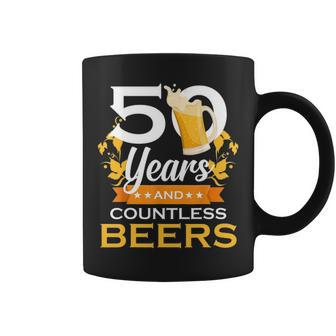 50 Years And Countless Beers Funny Birthday Husband Coworker Coffee Mug - Seseable