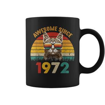 51St Birthday Cat Lover 51 Year Vintage Awesome Since 1972 Coffee Mug - Seseable