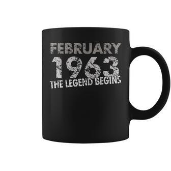 57Th Birthday Gift February 1963 The Legend Begins Coffee Mug - Seseable