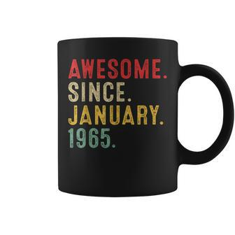 58 Years Old Awesome Since January 1965 Gifts 58Th Birthday Coffee Mug - Seseable