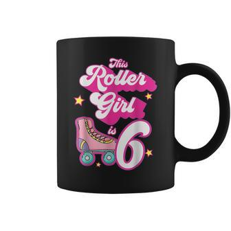 6 Year Old Birthday Skate Kids Roller Girl Skating 6Th Bday Coffee Mug - Thegiftio UK