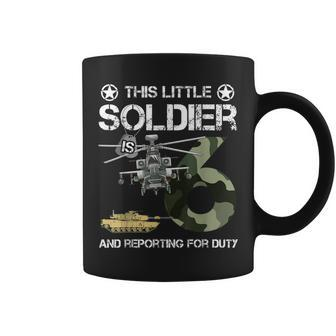 6 Year Old Soldier Camo Army Birthday Themed Military Family Coffee Mug - Seseable